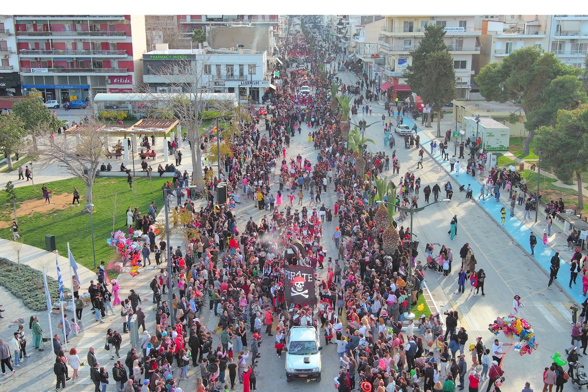 Αεροφωτογραφία από το Κορινθιακό Καρναβάλι